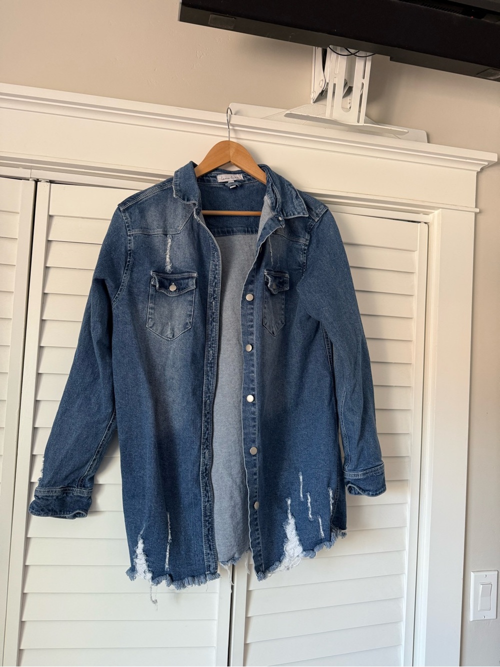 Love Tree Blue Denim Shacket
